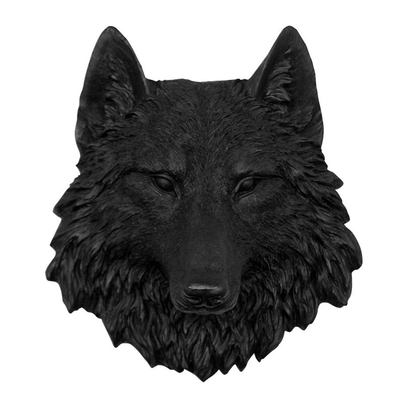 Wallcharmers Wall Charmers Mini Black Faux Wolf Head Wall Hanging - 9" Faux Taxidermy Animal Head Wall Decor - Handmade Farmhouse Decor - Image 1